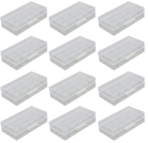 GTIWUNG 12 stycken 18650 batterilåda, batteriskydd plastfodral, 18650 transportlåda, förvaringslåda, 18650 batterilåda för 18650 och 18350 batterier, för skydd och transport