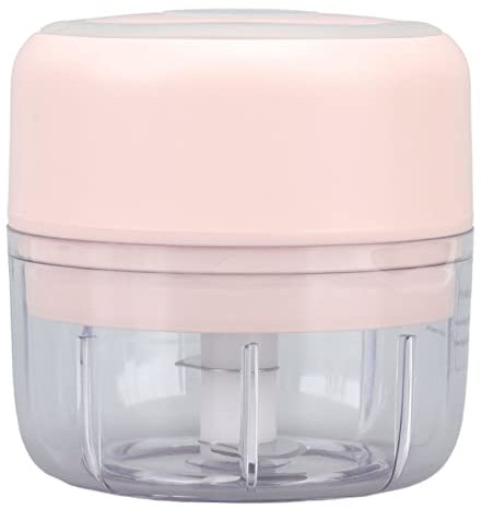 Mini Elektrisk Vitlökshackare USB Uppladdningsbar 100ml Vitlöksstöt i Rostfritt Stål (Rosa)
