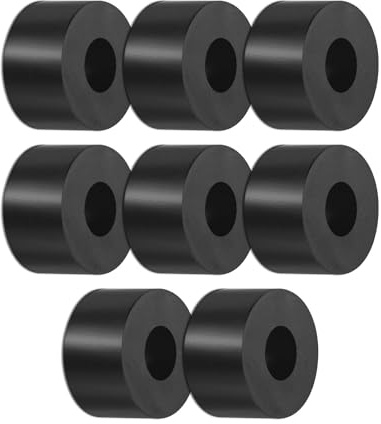 M METERXITY 8 Piezas De Arandelas De Aislamiento De Goma, 1.4 OD 0.6 ID 0.8 Grueso Almohadillas Anti Vibración Mecánicas De Goma Para Accesorios De Hogar Y Automóvil [Negro]