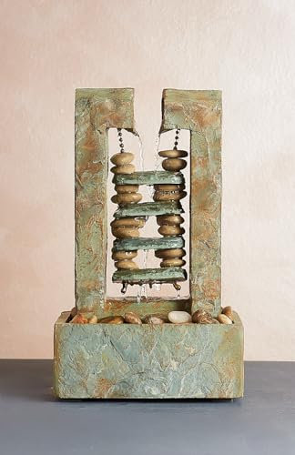 Fontana Zen in Pietra Goccia – Fontana Decorativa da Interno con Cascata d’Acqua Rilassante, Ideale per Casa, Ufficio e Meditazione