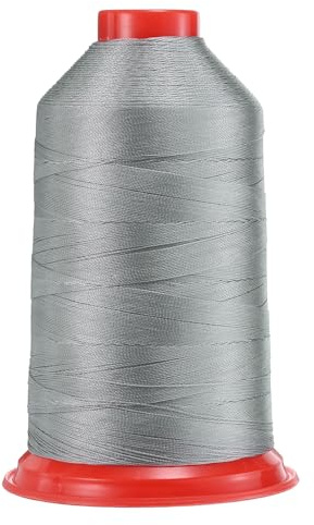 QUARKZMAN 1968 Iarde Filo da Cucire in Nylon Legato Dimensione 280D/3 Filo da Cucire Resistente per Esterni per Pelle Jeans E Tessitura Fai da Te Grigio Argento