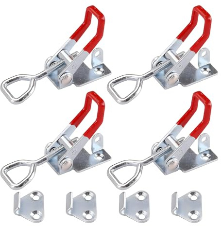 Guador 4 Pcs Cierre de Palanca Regulables GH-4002 Abrazadera de Palanca Remolque 220kgf Abrazadera de Pestillo Ajustable Cierre de Metal para Caja Cofres Baúles Puertas del Remolque Maletero