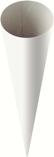 Baier & Schneider Heyda 204870035 Schultüten-Rohlinge Geschwistertüte(Höhe 35 cm, Durchmesser 11 cm, Karton, 380g/m²) weiß