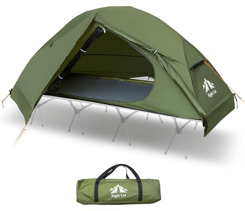 Night Cat 1-Person Camping Tent: Lightweight Waterproof Hiking Tent for Adult 87''x32'' Cot Not Included