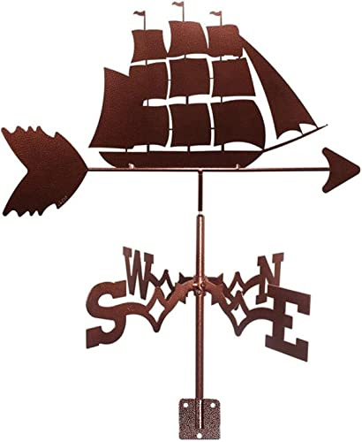 Wetterfahne Wetterfahne, Segelboot, Ornament, Gusseisen, Wetterhahn, Richtungsanzeige, Garten-Wetterfahne, Messwerkzeuge mit Rostschutzbeschichtung, korrosionsbeständig