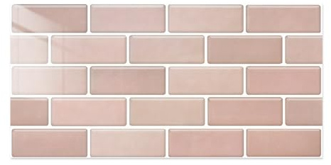 Commomy 12 Pièces Credence Adhesive pour Cuisine et Salle de Bain, Stickers Adhésive Carrelage Autocollant Mural, 30 x 15 cm, Rose Marbre, Stickers Carrelage Carreaux Adhésif Mural