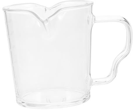 DOITOOL Bicchiere da Espresso in Vetro con Doppia Beccuccio Caraffa Latte e per Colazione Versatile per Casa Bar e Ristoranti