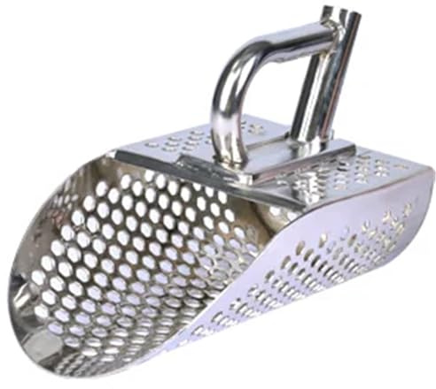 Rastrello per pulci di sabbia Metal detector con pala in acciaio inox e manico, strumento for la ricerca rapida di metalli, for tesori sulla sabbia da spiaggia(StyleB)