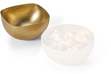 Philippi - BRASS Schälchen -, Handgehämmert, Dekorativ, Messing, für Weihnachtsdekoration, Teelicht, Nüsse und Gebäck (Quadratisch)