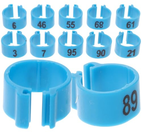 Homoyoyo 100 Anelli per Zampe di Uccelli in Plastica Blu, Facili da Applicare e Conservare, per Identificazione di Piccioni e Pollame Adulti