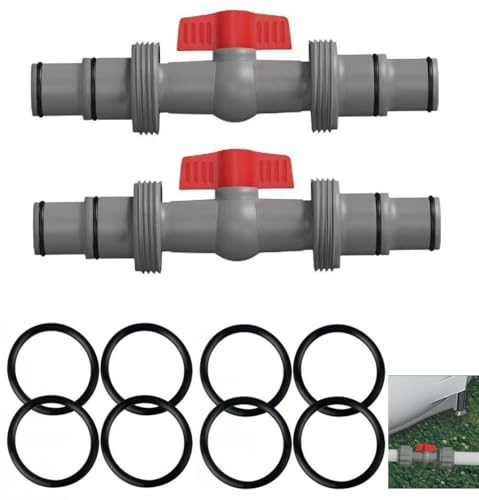 GZWY Pool Zubehör Schlauchverbinder, Pool Absperrhahn 32mm auf 38mm (2) | Pool Schlauchadapter Absperrhahn Absperrventil Kugelhahn Ventile für Schlauch 32/38mm für Oberirdische Pool Poolpumpe Wartung