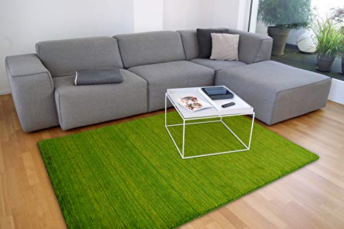 Gabbeh Teppich Karma grün 120x170 cm - handgefertigt aus 100% Schurwolle