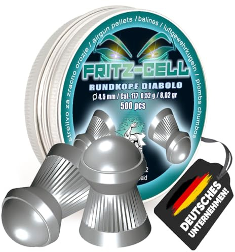 Fritz-Cell Diabolo 4,5 mm Rundkopf für Luftgewehr – 500 Stück