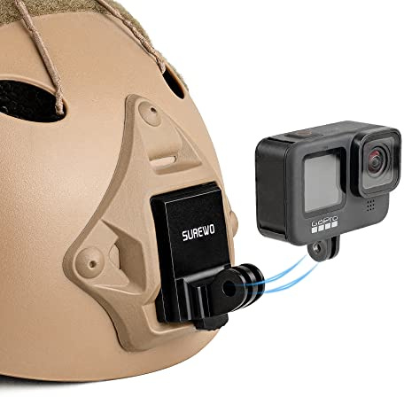 SUREWO NVG Helm Halterung Mount Adapter Action Cam Zubehör Set für GoPro Hero 13,12,11,10, 9, 8,7, 6, 5, Max, Insta360, DJI Osmo Action 5 Pro 4 3 2