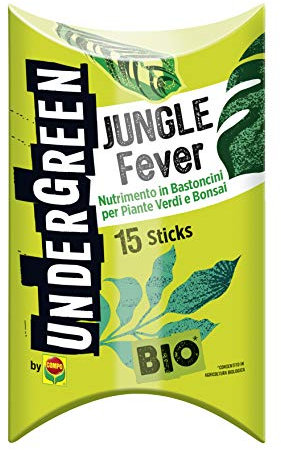 Undergreen JUNGLE Fever, Nutrimento in Bastoncini per Piante Verdi e Bonsai, 15 Bastoncini, Consentito in agricoltura biologica