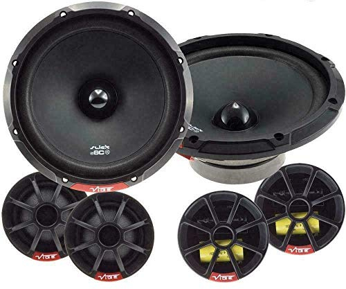 Vibe 2 Piece Slick5C 5.25 in 13 cm 2 Way Component Car Door Speakers And Tweeters 240 W SLICK5C