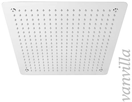 vanvilla Duschkopf Edelstahl Regenduschkopf flächenbündig 40x40cm gebürstet | Regenbrause Brausekopf Regendusche