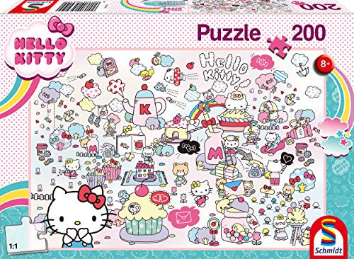 Schmidt Spiele 56410 Hello Kitty, Kittys Welt, 200 bitar barnpussel färgglada