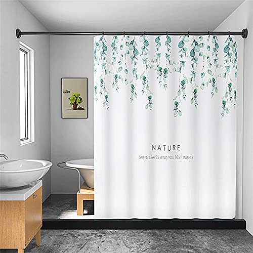 XXXXW Shower Curtains wasserdichte Duschvorhang Natürliche Polyester Badezimmer Vorhänge mit Haken Badewanne Partitionsvorhang Home Decor Duschvorhang Rollo (Color : Spider Plant, Size : 180x200cm)