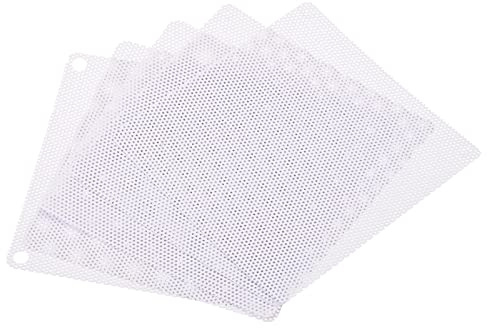 sourcing map Packung von 5 PVC Netz Staubdicht Gehäuseabdeckung Weiß | 120mm Computer Lüfter Filtergitter, für Computer