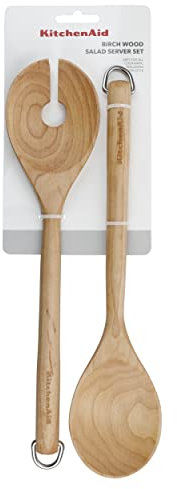KitchenAid Birchwood Salad Servers, Fork and Spoon
