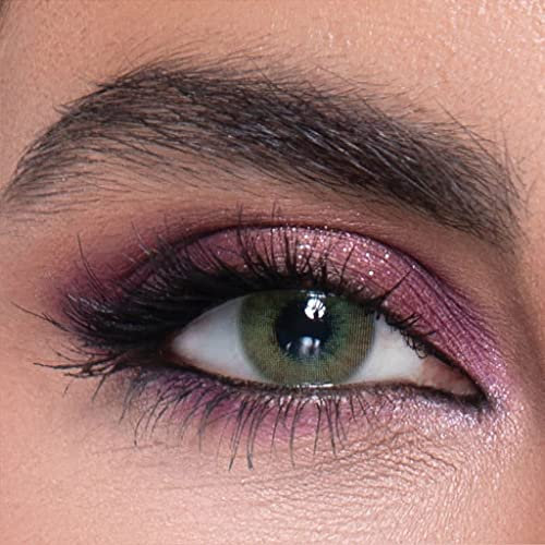 LA' BELLA farbige Kontaktlinsen GIAOLLO (Dioptrien -0.00)– MILANO SERIE, stark deckende Monatslinsen für 3 Monate, Dunkle Grüne Farblinsen, perfekt für dunkle Augen