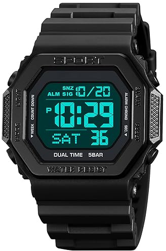 PASOY Relojes de moda para hombres y mujeres, unisex, de verano, con retroiluminación digital, casual, impermeable, deportes al aire libre, natación, colorido reloj de goma, color - A, Casual