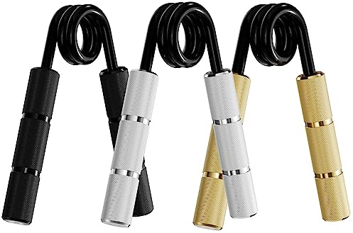 Power Gripper Metal-serien - professionell kvalitet - 7 olika nivåer att välja mellan (50lbs - 350lbs) för träning av grepp, handled och arm