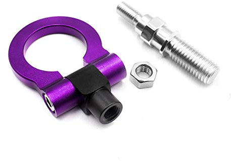 QUNINE Auto Racing Vorne Hinten Abschlepphaken Auto Anhänger Ring Universal Abschlepphaken Abschleppstangen Set Abschlepphaken (Farbname: Rot) (Lila)