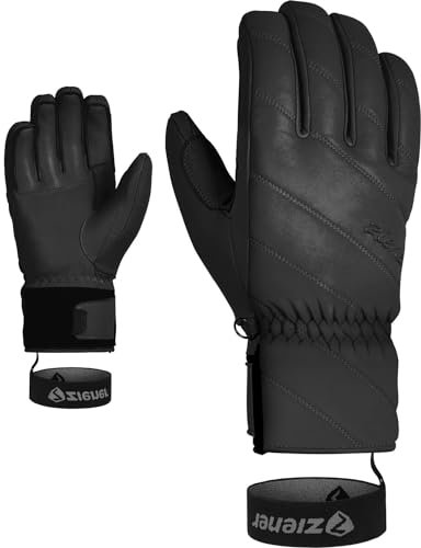 Ziener Alpine Damen Ski Handschuhe Leder Kuma schwarz - 8