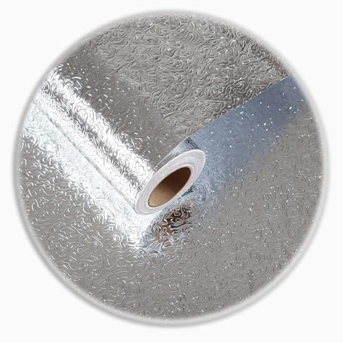HCZION Silbernes Kontaktpapier Für Die Küchenrückwand, 60×300cm Tapete Für Abziehen Und Aufkleben, Ersatztapete Für Kontaktpapier Aus Edelstahlfolie Für Die Arbeitsplatte (Color : Gold)