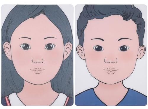 Operitacx 2 Stück A4 Wiederverwendbare Gesichts-Make-up Übungsbretter Aus Kunststoff – Farbige Vorlage Für Jungen Und Mädchen Zum Üben Von Augen-Make-up Lidschatten Und Eyeliner