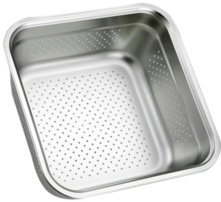 Garneck Passoire Carrée Acier Inoxydable Grand Bac De Lavage Légumes Et Fruits Avec Drainage Bassin Multi-usage Pour Cuisine