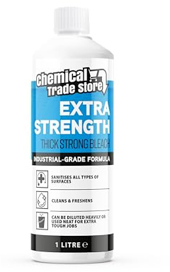 Chemical Trade Store - Thick Strong Bleach 1 Litre - Heavy-Duty Hygienic Surface Cleaner - Powerful Formula for Toilets, Drains, Kitchens & Bathrooms
