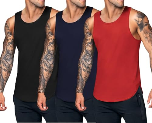 COOFANDY Herren Tank Top Bodybuilding Tanktops Ärmelloses Muskelshirt Fitness Stringer Achselshirts Herren Sport Unterhemd