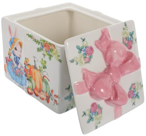 Generisch Keramik-aufbewahrungsbox Mit Osterhasen-muster Große Süßigkeiten-speicherdose Mit Keramik-deckel