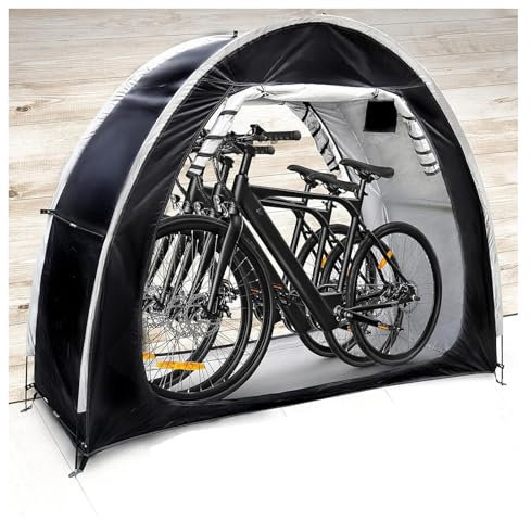 Zeltgarage Kann Gespleißt Werden Fahrradunterstand mit 210D Oxford-Gewebe PU4000 Wasserdicht Motorrad Abdeckplane Outdoor Geräteschuppen Klein, Schwarz