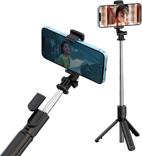 Treppiede 3 in 1 per selfie stick adatto per Samsung Galaxy S20 S21 S22 S23 S24 FE Note Plus Ultra 5G portatile in acciaio inox con telecomando senza fili rimovibile