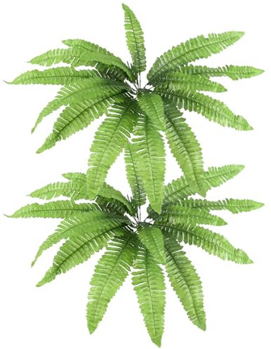 VYNYJOAN Felce artificiale da 50,8 cm, 18 fronde, felci finte di Boston, per esterni e interni, 2 pezzi