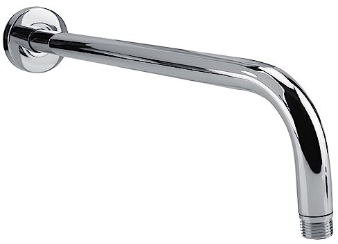 Head Rain, 44 X 10 X 3 Extra Langer Dusch-Regenkopfarm aus Edelstahl, Ersatzflansch-Set, Wandbefestigung, Chrom-Finish