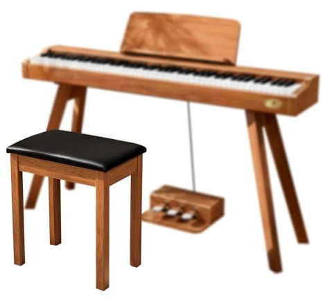 TERENCE Klavierhocker Klavierbank Hochwertiger Rahmen aus Massivholz Hervorragende Tragfähigkeit Bequeme und praktische Sitzpolsterung Vielseitig einsetzbar für Profis und Zuhause Klavierstuhl