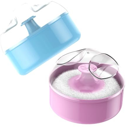 SEWOART 2stücke Puderquaste Für Babypuder Flauschige Make-up-quaste Runde Puderquasten Kompakte Haushalts-quaste Mit Aufbewahrungsbox Sanfte Anwendung Für Empfindliche Haut