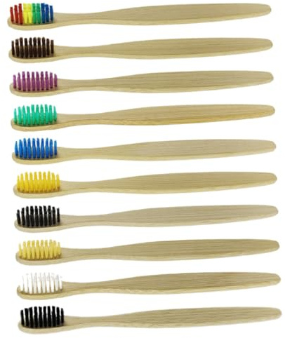 FRCOLOR Set Di Spazzolini Da Denti Ecologici - 10 Pezzi Con Setole Morbide Spazzolini Da Viaggio Ideali Per Hotel E Pensioni