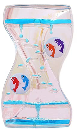 Sablier Liquide Jouets Sensoriels pour Enfant Adulte, Minuterie Liquide Coloré Fidget Toy Minuteur à Bulles, Sablier Motion Bubbler pour Activité, Détente, Anxiété, Autisme, TDAH, Apaisant (#Bleu)
