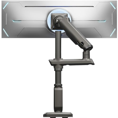 HUANUO Brazo de Monitor Resistente para Pantallas Ultra Anchas de 13 a 49 Pulgadas, soporta 18 kg, Soporte para Monitor de Juegos de Escritorio con Ajuste de Altura de 739 mm, VESA 75x75 100x100