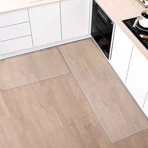 Bürostuhlunterlage Bodenschutzmatte PVC, Bodenmatte Stuhlunterlage Transparent, Teppichbodenschutz Stärke 1 mm, Bodenschutzmatte für Hartböden Büro, Küche(Transparent - 1 mm,30 cm × 110 cm（ 12'' x 43'