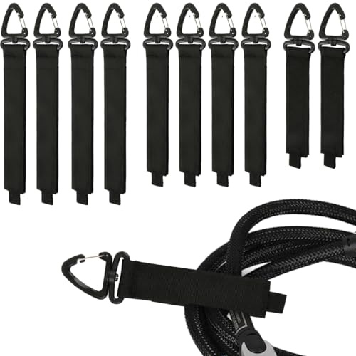 10PCS Heavy Duty Storage Straps, Hook and Loop Extension Cord Holder Organizer with Triangular Buckle to Hang on Walls for Cables Wires Rope Hoses, Extension Cord Storage for Home, Garage or Workshop