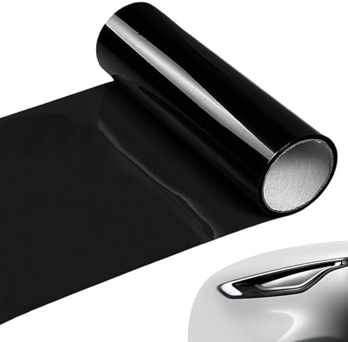 Tönungsfolie Auto,Scheinwerfer Folie,Autofolie Glänzend,Auto Folie Glanz,Selbstklebende Transparent,Klebefolie Tönungsfolie Scheinwerfer für Rücklichter,Nebelscheinwerfer Rückleuchten(Schwarz)