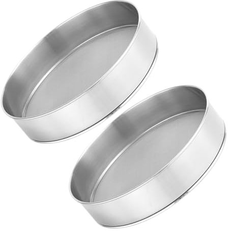 ULTECHNOVO 2piezas De Harina De Acero Inoxidable Malla Redonda De para Hornear Colar Té Polvo y Zumo Agitador De Harina para Repostería
