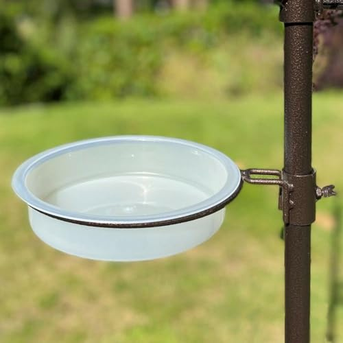 Plastic Bird Feeding Station Tray, 2025 Upgraded Wild Birds Seed Feeder Waterer Birdbath Accessories, Garden Bird Water Dish Round Birdbath for for Birds Outside Outdoors, 7x6in